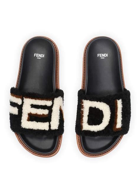 furry fendi slides|fendi women's sandals.